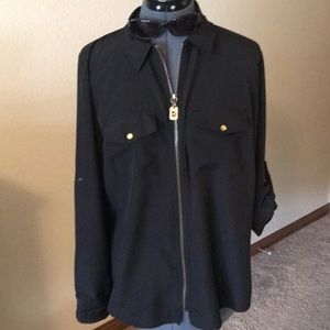 Michael Kors zip up top in black